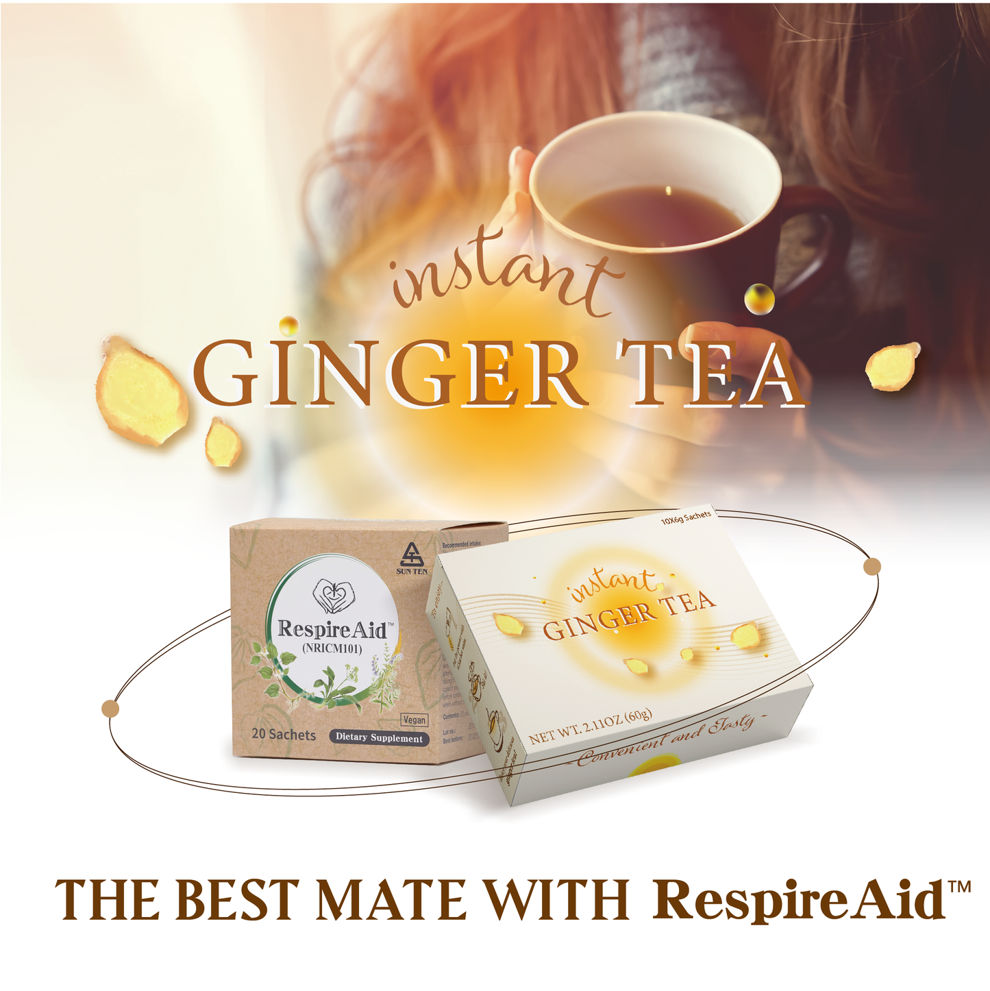(清冠小套組) 清冠一號 SunTen Glory 10™ x1 + 暖心生薑茶 Instant Ginger Tea x2